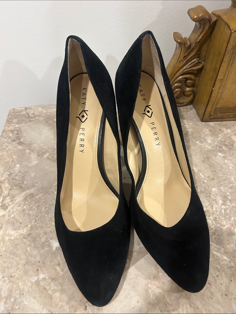 Katy Perry Collections Black Suede Pointed Pumps